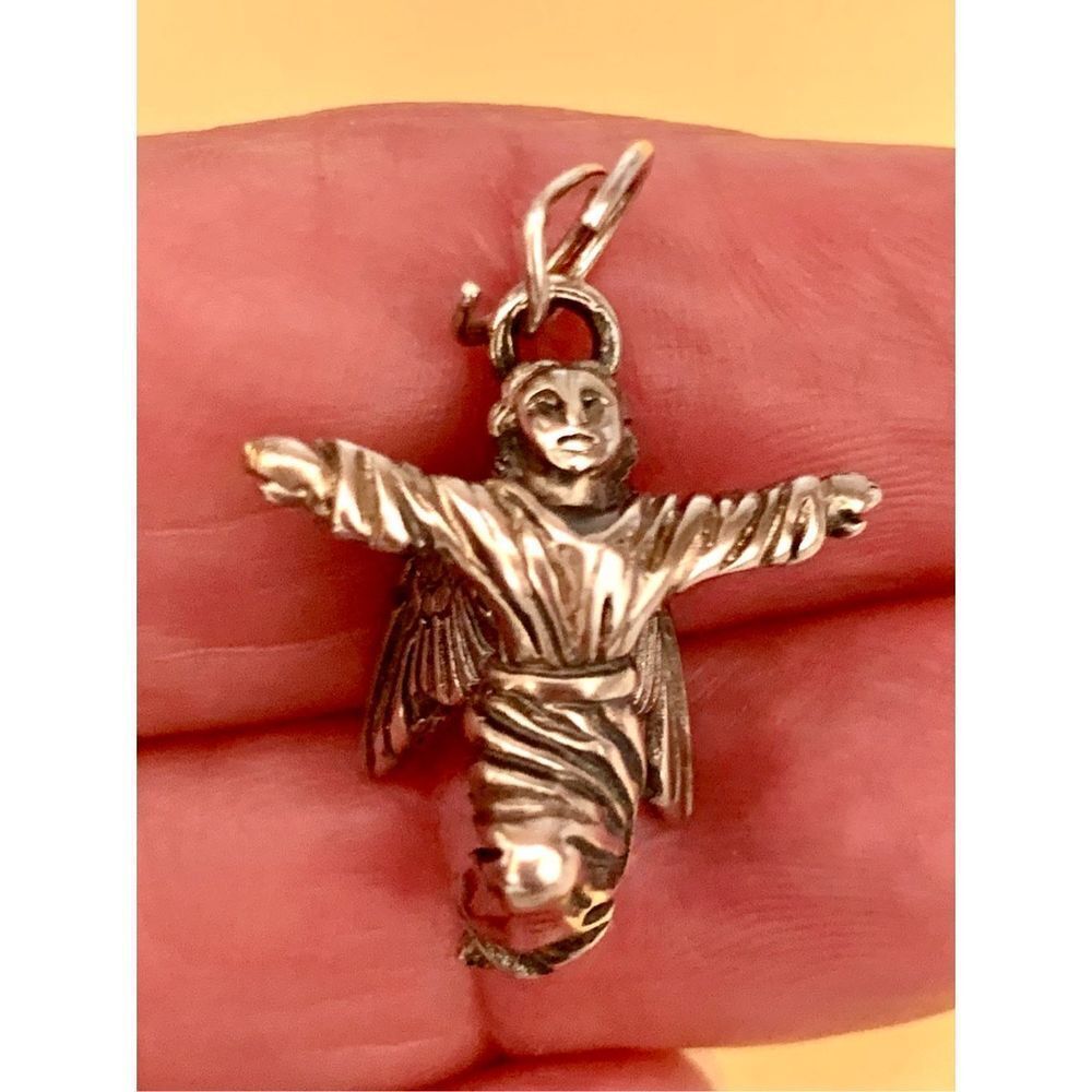 .925 Angel Sterling Silver Jewelry Charm #faith